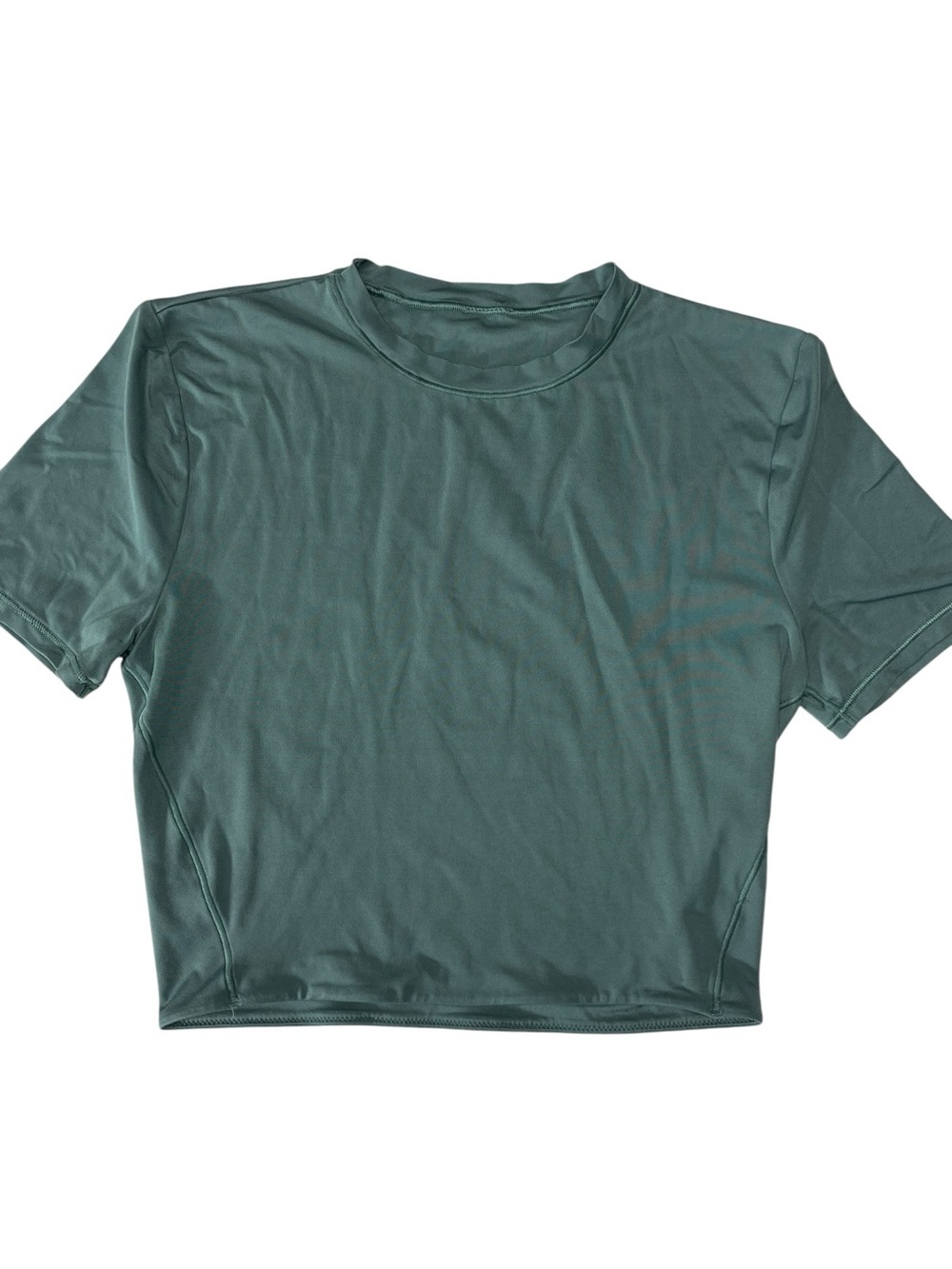 Lululemon Wundermost Ultra-Soft Nulu Crewneck Cropped T-Shirt Size XS Forest - Picture 3 of 9